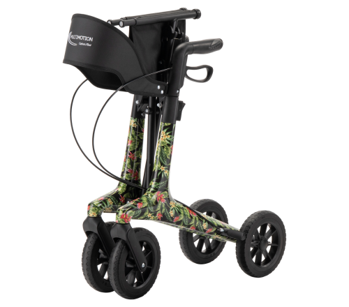 MultiMotion Carbon rollator - Bloemen print - M (ingeklapt)