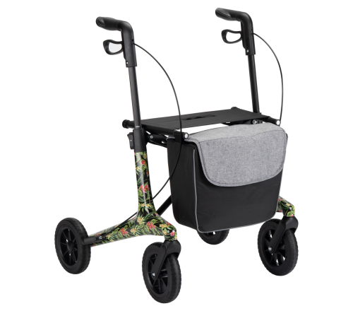 MultiMotion Carbon rollator - Bloemen print - M (zonder rugband)