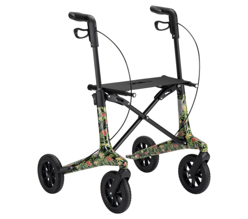 MultiMotion Carbon rollator - Bloemen print - M (zonder tas en rugband)