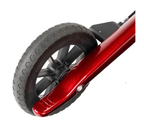 MultiMotion Carbon rollator rood - ingezoomd op stoephulp