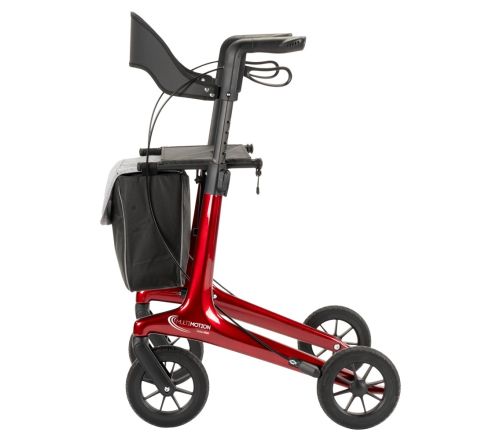 MultiMotion Carbon rollator rood - zijkant