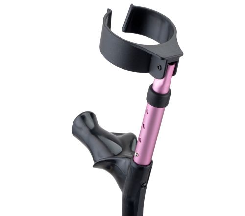 MultiMotion anatomische elleboogkrukken - Roze (ingezoomd achterzijde)