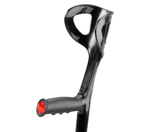 MultiMotion elleboogkrukken met open manchet - Zwart (voorzijde handvat en manchet)