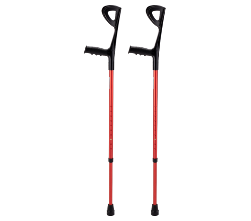 MultiMotion elleboogkrukken met open manchet - Rood