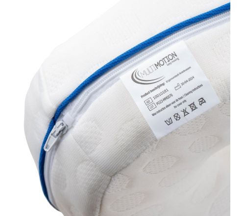 MultiMotion ergonomisch kniekussen - ingezoomd op het label