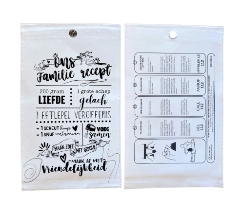 MultiMotion blusdeken - Familie recept print (voor en achterzijde van de hoes)