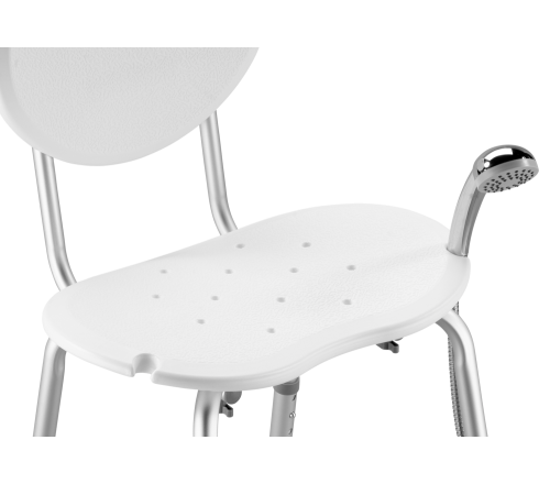 MultiMotion douchestoel ovaal - Wit (ingezoomd op de zitting)