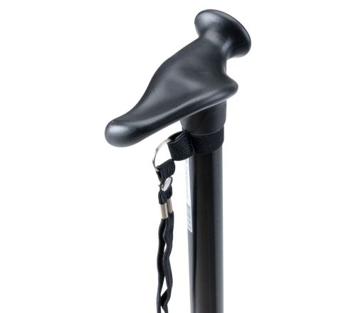 MultiMotion wandelstok met anatomisch handvat - Zwart - Links (ingezoomd op handvat)