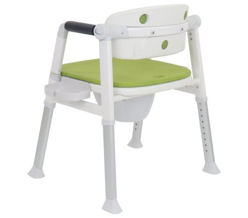 MultiMotion Commode Douche-/Toiletstoel Groen - achterkant schuin
