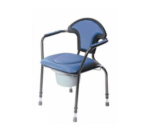 Herdegen toiletstoel in hoogte verstelbaar Blauw - voorzijde schuin