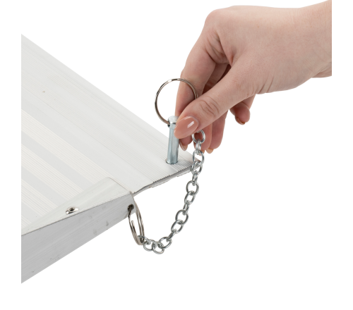 MultiMotion opvouwbare oprijplaat aluminium - 122 cm (ingezoomd op de borgpen)