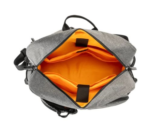 MultiMotion luxe rolstoeltas en rugzak - bovenzijde met het grote vak open geritst