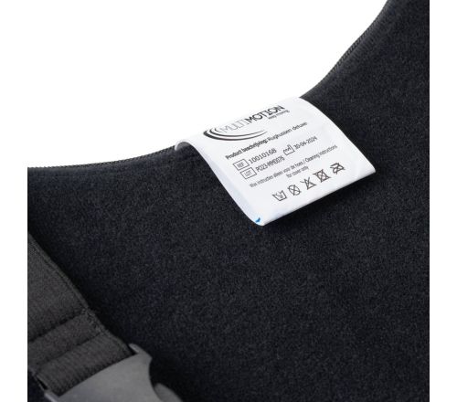 MultiMotion rugkussen deluxe ingezoomd op het label