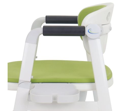 MultiMotion Commode Douche-/Toiletstoel Groen - zijkant ingezoomd