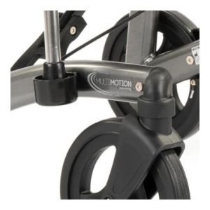MultiMotion Stokhouder – Voor Trollimaster RG70 rollator (ingezoomd op de bakje onderaan het frame)