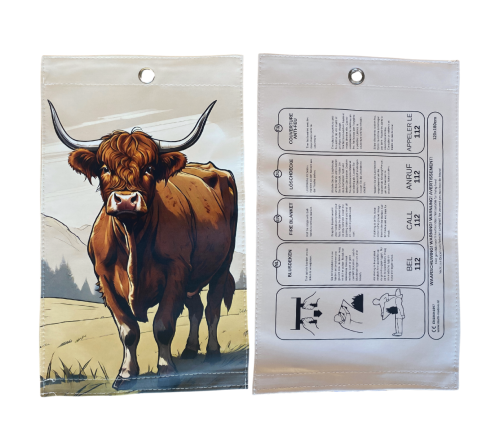 MultiMotion blusdeken - Schotse hooglander print (voor en achterzijde van de hoes)