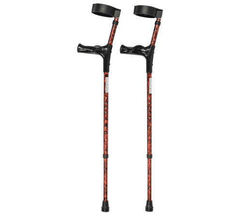 Multimotion elleboogkrukken met print - Bruin walnoot