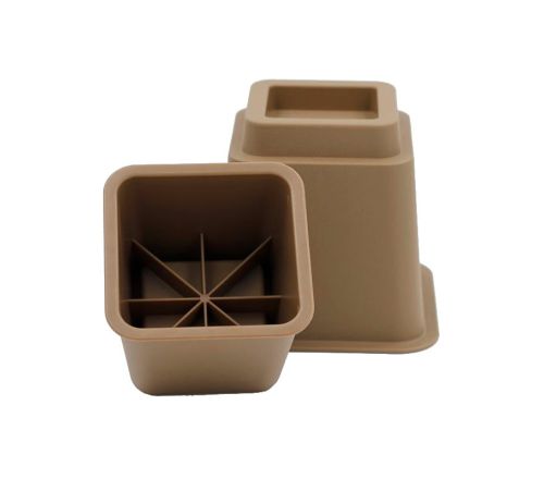 MultiMotion bedverhogers 21 cm - Bruin (de 8 cm en 13 cm verhoger los van elkaar waarbij de onderkant van de verhoger van 8 cm te zien is)