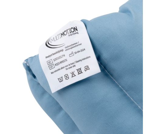 MultiMotion hiel-/ elleboogbeschermers (set van 2) - ingezoomd op het label