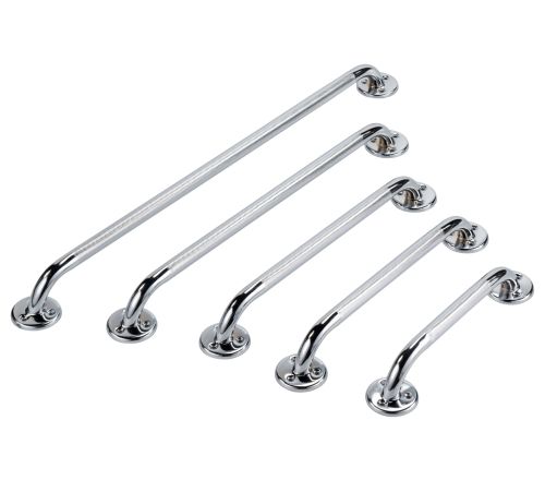 Wandbeugel staal chrome - alle 5 de maten naast elkaar