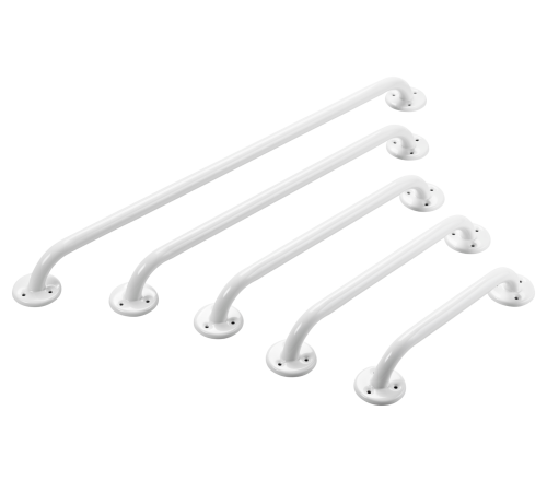 Wandbeugel staal wit - alle 5 de maten naast elkaar