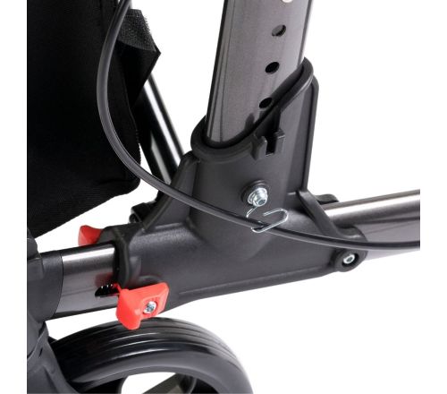 Multimotion Double rollator antraciet close up inklap mechanisme