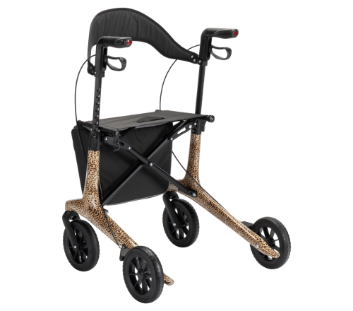 MultiMotion Carbon rollator - Panter print - M (achterzijde)