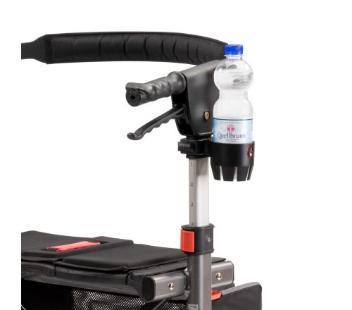 MultiMotion bekerhouder – Voor Trollimaster RA60 rollator (gemonteerd aan een rollator met een flesje water in de houder)