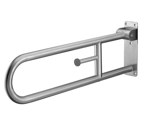 MultiMotion toiletbeugel opklapbaar RVS - 76 cm met toiletrolhouder