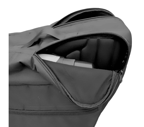 Triumph Prestige Reis hoes (ingezoomd op een handvat door de ritsopening)