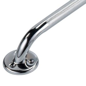 Wandbeugel staal chrome - 80 cm (ingezoomd op de bevestigingsplaat)