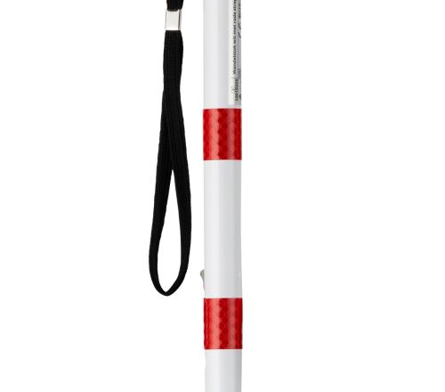 MultiMotion Wandelstok voor slechtzienden (ingezoomd op de rode reflecterende strepen)