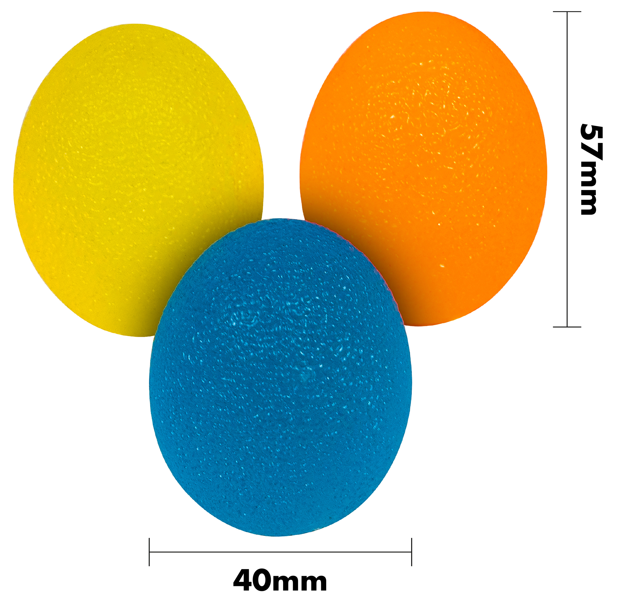 Stressballen voor handoefeningen, set van 3 - Ovaal - Afbeelding 2