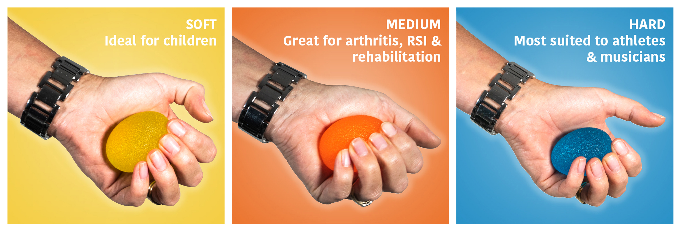 Stressballen voor handoefeningen, set van 3 - Ovaal - Afbeelding 4