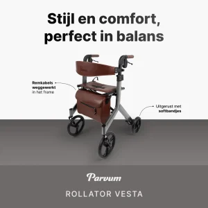 Parvum Rollator Vesta (Medium / Zilver)